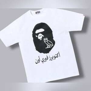 BAPE OVO BATHING APE TEE WHITE BLACK Octobers Very Own